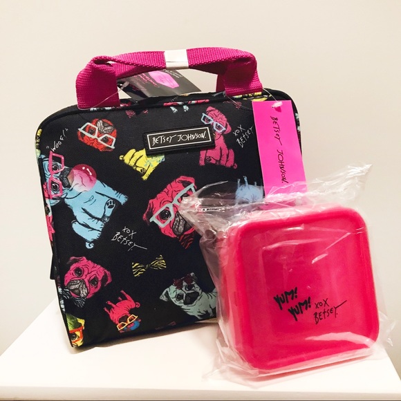 Betsey Johnson Handbags - Betsey Johnson Black Dog Print Lunch Bag Betsey Johnson Handbags - Betsey Johnson Black Dog Print Lunch Bag